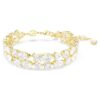Pulseras Mesmera con cortes variados, blancas, chapadas en tono dorado Pulseras Mesmera con cortes variados, blancas, chapadas en tono dorado