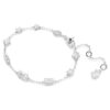 Pulseras Mesmera con cortes variados, diseño disperso, blanca, chapada en rodio Pulseras Mesmera con cortes variados, diseño disperso, blanca, chapada en rodio