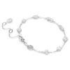 Pulseras Mesmera con cortes variados, diseño disperso, blanca, chapada en rodio Pulseras Mesmera con cortes variados, diseño disperso, blanca, chapada en rodio