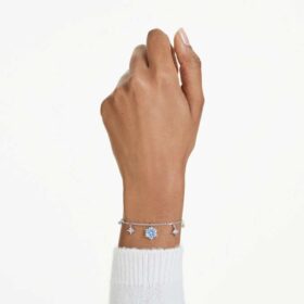 Pulseras mágicas «Copo de nieve», azul, chapada en rodio