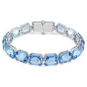 Pulseras Millenia con corte octogonal, degradado de color, azul, chapada en rodio