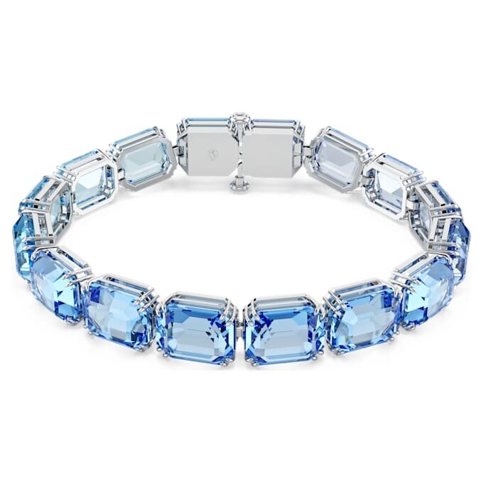 Pulseras Millenia con corte octogonal, degradado de color, azul, chapada en rodio Pulseras Millenia con corte octogonal, degradado de color, azul, chapada en rodio