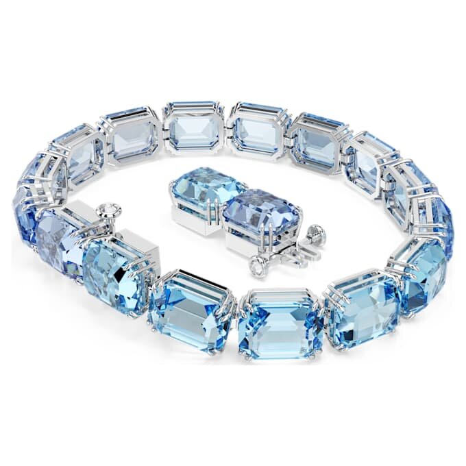 Pulseras Millenia con corte octogonal, degradado de color, azul, chapada en rodio Pulseras Millenia con corte octogonal, degradado de color, azul, chapada en rodio