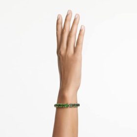 Pulseras Millenia con corte octogonal, degradado de color, verde, chapada en tono dorado