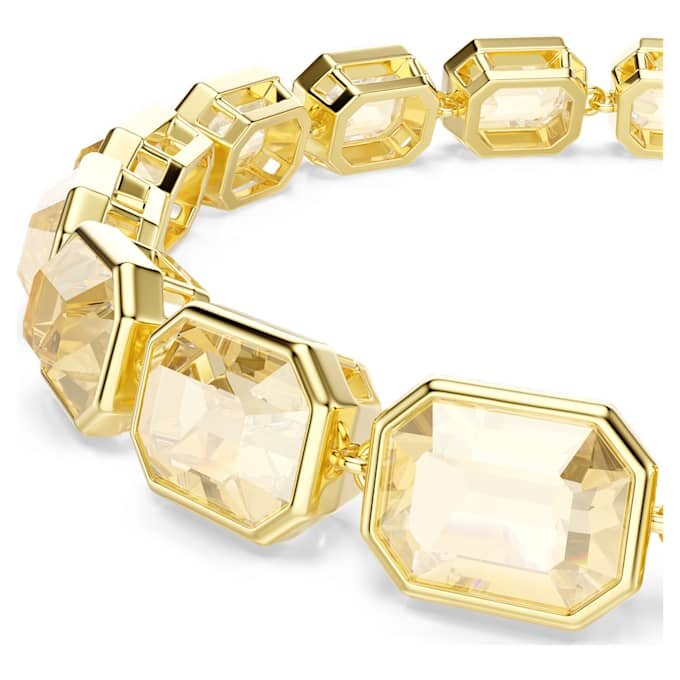 Pulseras Millenia con cristales de corte octogonal, color caramelo, chapada en tono dorado Pulseras Millenia con cristales de corte octogonal, color caramelo, chapada en tono dorado