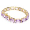 Pulseras Millenia con cristales de corte octogonal, morada, chapada en tono dorado Pulseras Millenia con cristales de corte octogonal, morada, chapada en tono dorado