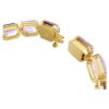 Pulseras Millenia con cristales de corte octogonal, morada, chapada en tono dorado Pulseras Millenia con cristales de corte octogonal, morada, chapada en tono dorado