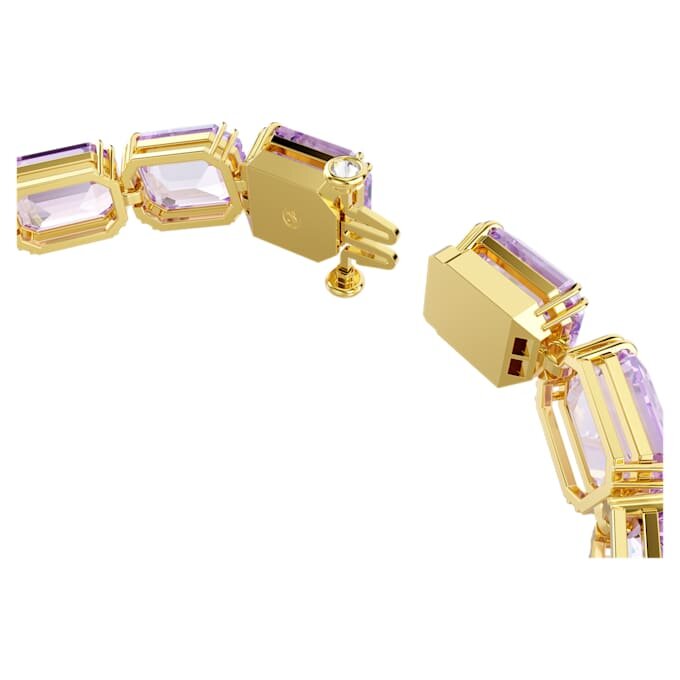 Pulseras Millenia con cristales de corte octogonal, morada, chapada en tono dorado Pulseras Millenia con cristales de corte octogonal, morada, chapada en tono dorado
