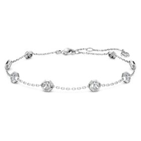Pulseras octogonales con diamantes cultivados en laboratorio, 0,8 ct en total, forma redonda, plata de ley
