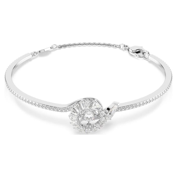 Pulseras «Serpiente» con cortes variados, Año de la Serpiente, blanca, chapada en rodio Pulseras «Serpiente» con cortes variados, Año de la Serpiente, blanca, chapada en rodio