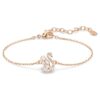 Pulseras «Swan» con cortes variados, cisne, blanco, chapado en tono oro rosa Pulseras «Swan» con cortes variados, cisne, blanco, chapado en tono oro rosa