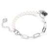 Pulseras «Swan» con perlas de cristal, cisne, negro, acabado en metales mixtos Pulseras «Swan» con perlas de cristal, cisne, negro, acabado en metales mixtos