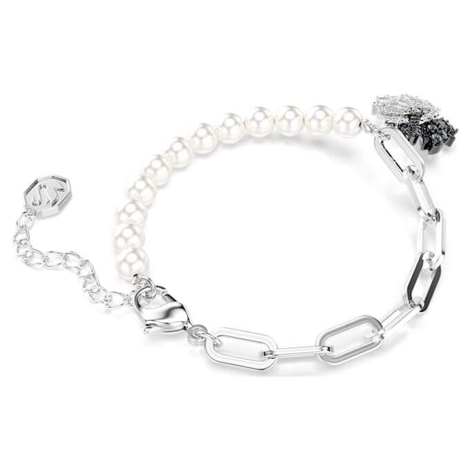 Pulseras «Swan» con perlas de cristal, cisne, negro, acabado en metales mixtos Pulseras «Swan» con perlas de cristal, cisne, negro, acabado en metales mixtos