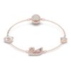 Pulseras «Swan», rosa, chapadas en tono oro rosa Pulseras «Swan», rosa, chapadas en tono oro rosa