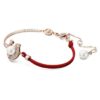 Pulseras Symbolica con perla de cristal, pavé, herradura, blanca, chapada en tono oro rosa Pulseras Symbolica con perla de cristal, pavé, herradura, blanca, chapada en tono oro rosa