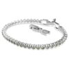 Pulseras tipo tenis Imber Emily, corte redondo, negra, chapada en rodio Pulseras tipo tenis Imber Emily, corte redondo, negra, chapada en rodio