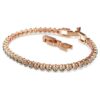 Pulseras tipo tenis Imber Emily, corte redondo, negra, chapada en tono oro rosa Pulseras tipo tenis Imber Emily, corte redondo, negra, chapada en tono oro rosa