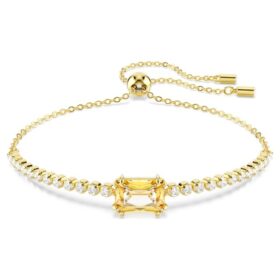 Pulseras tipo tenis Matrix con cortes mixtos, color caramelo, chapada en tono dorado Pulseras tipo tenis Matrix con cortes mixtos, color caramelo, chapada en tono dorado
