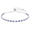 Pulseras tipo tenis Matrix con cortes redondos mixtos, azul, chapada en rodio Pulseras tipo tenis Matrix con cortes redondos mixtos, azul, chapada en rodio