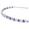 Pulseras tipo tenis Matrix con cortes redondos mixtos, azul, chapada en rodio Pulseras tipo tenis Matrix con cortes redondos mixtos, azul, chapada en rodio
