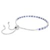 Pulseras tipo tenis Matrix con cortes redondos mixtos, azul, chapada en rodio Pulseras tipo tenis Matrix con cortes redondos mixtos, azul, chapada en rodio