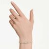 Pulseras «Una Angelic» de corte redondo, blanca, chapada en tono dorado