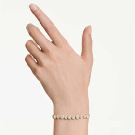 Pulseras «Una Angelic» de corte redondo, blanca, chapada en tono dorado Pulseras «Una Angelic» de corte redondo, blanca, chapada en tono dorado