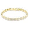 Pulseras «Una Angelic» de corte redondo, blanca, chapada en tono dorado