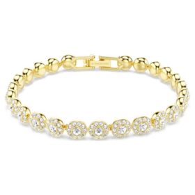 Pulseras «Una Angelic» de corte redondo, blanca, chapada en tono dorado Pulseras «Una Angelic» de corte redondo, blanca, chapada en tono dorado
