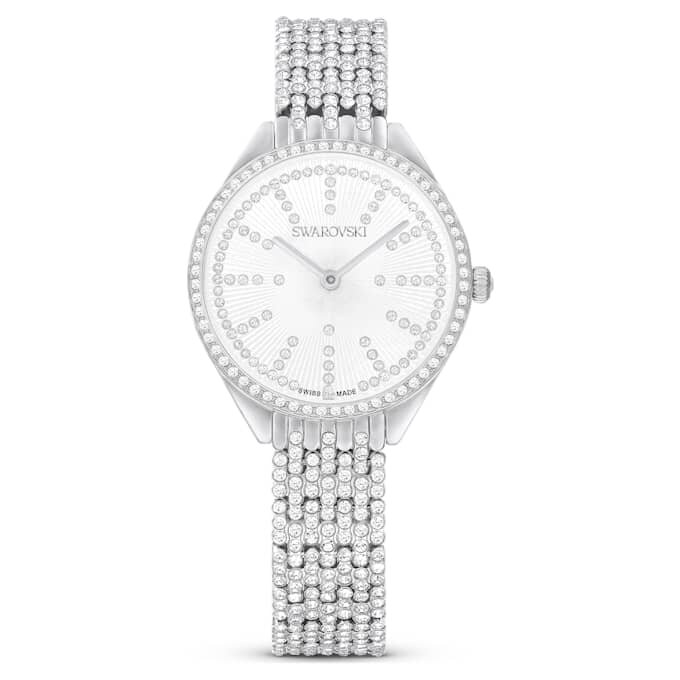 Reloj Attract de fabricación suiza, pulsera de metal, tono plateado, acero inoxidable Reloj Attract de fabricación suiza, pulsera de metal, tono plateado, acero inoxidable