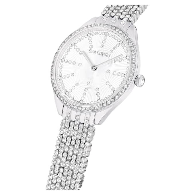 Reloj Attract de fabricación suiza, pulsera de metal, tono plateado, acero inoxidable Reloj Attract de fabricación suiza, pulsera de metal, tono plateado, acero inoxidable