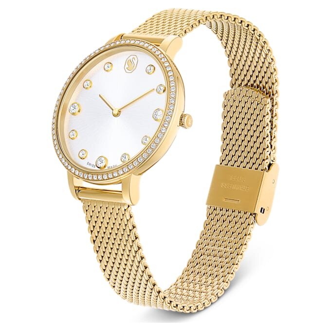 Reloj Clarica de fabricación suiza, brazalete metálico, tono dorado, acabado dorado Reloj Clarica de fabricación suiza, brazalete metálico, tono dorado, acabado dorado