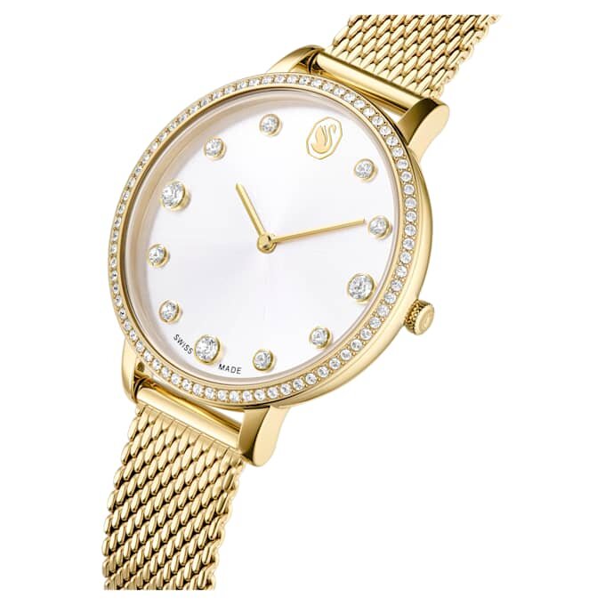 Reloj Clarica de fabricación suiza, brazalete metálico, tono dorado, acabado dorado Reloj Clarica de fabricación suiza, brazalete metálico, tono dorado, acabado dorado