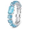 Reloj con pulsera de corte octogonal, azul, acero inoxidable Reloj con pulsera de corte octogonal, azul, acero inoxidable