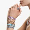 Pulseras Millenia con corte octogonal, degradado de color, azul, chapada en rodio Pulseras Millenia con corte octogonal, degradado de color, azul, chapada en rodio
