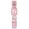 Reloj con pulsera de cristales de corte octogonal, rosa, acabado en tono oro rosa Reloj con pulsera de cristales de corte octogonal, rosa, acabado en tono oro rosa