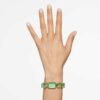 Reloj con pulsera de cristales de corte octogonal, verde, acabado en tono dorado champán Reloj con pulsera de cristales de corte octogonal, verde, acabado en tono dorado champán
