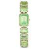 Reloj con pulsera de cristales de corte octogonal, verde, acabado en tono dorado champán Reloj con pulsera de cristales de corte octogonal, verde, acabado en tono dorado champán