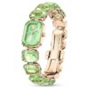 Reloj con pulsera de cristales de corte octogonal, verde, acabado en tono dorado champán Reloj con pulsera de cristales de corte octogonal, verde, acabado en tono dorado champán