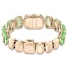 Reloj con pulsera de cristales de corte octogonal, verde, acabado en tono dorado champán Reloj con pulsera de cristales de corte octogonal, verde, acabado en tono dorado champán