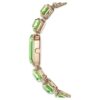 Reloj con pulsera de cristales de corte octogonal, verde, acabado en tono dorado champán Reloj con pulsera de cristales de corte octogonal, verde, acabado en tono dorado champán