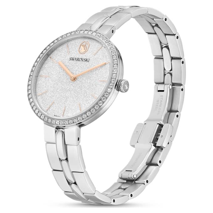 Reloj Cosmopolitan de fabricación suiza, pulsera de metal, tono plateado, acero inoxidable Reloj Cosmopolitan de fabricación suiza, pulsera de metal, tono plateado, acero inoxidable