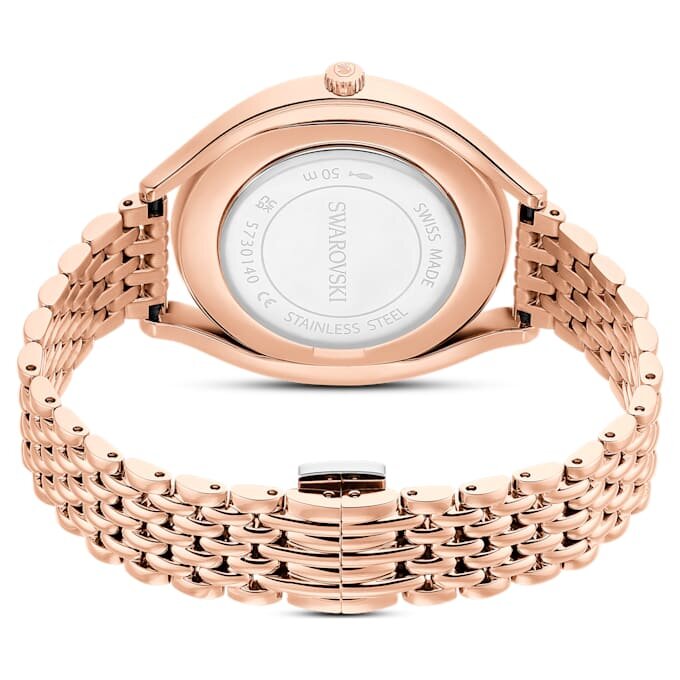 Reloj Crystalline Aura de fabricación suiza, brazalete metálico, tono oro rosa, acabado en tono oro rosa Reloj Crystalline Aura de fabricación suiza, brazalete metálico, tono oro rosa, acabado en tono oro rosa