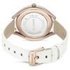 Reloj Crystalline Aura de fabricación suiza, correa de piel, blanco, acabado en tono oro rosa Reloj Crystalline Aura de fabricación suiza, correa de piel, blanco, acabado en tono oro rosa