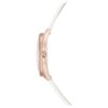 Reloj Crystalline Aura de fabricación suiza, correa de piel, blanco, acabado en tono oro rosa Reloj Crystalline Aura de fabricación suiza, correa de piel, blanco, acabado en tono oro rosa