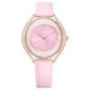 Reloj Crystalline Aura de fabricación suiza, correa de piel, rosa, acabado en tono oro rosa Reloj Crystalline Aura de fabricación suiza, correa de piel, rosa, acabado en tono oro rosa