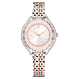 Reloj Crystalline Aura de fabricación suiza, pulsera de metal, tono oro rosa, acabado de metales combinados