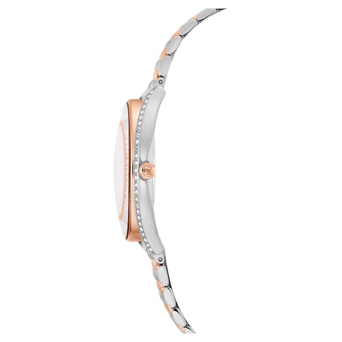 Reloj Crystalline Aura de fabricación suiza, pulsera de metal, tono oro rosa, acabado de metales combinados Reloj Crystalline Aura de fabricación suiza, pulsera de metal, tono oro rosa, acabado de metales combinados