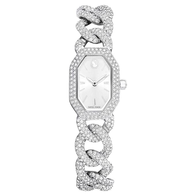 Reloj Dextera Chain de fabricación suiza, pulseras de cristales, tono plateado, acero inoxidable Reloj Dextera Chain de fabricación suiza, pulseras de cristales, tono plateado, acero inoxidable
