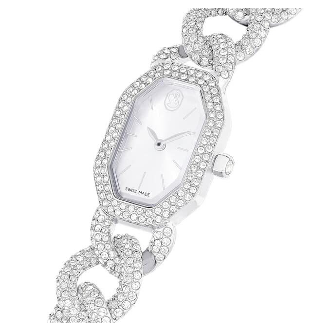 Reloj Dextera Chain de fabricación suiza, pulseras de cristales, tono plateado, acero inoxidable Reloj Dextera Chain de fabricación suiza, pulseras de cristales, tono plateado, acero inoxidable